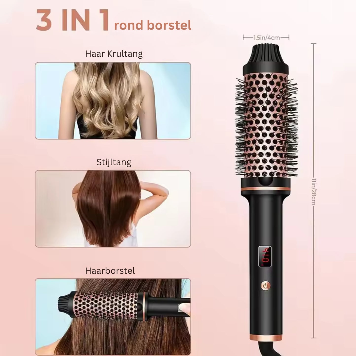 3-in-1 stylingborstel