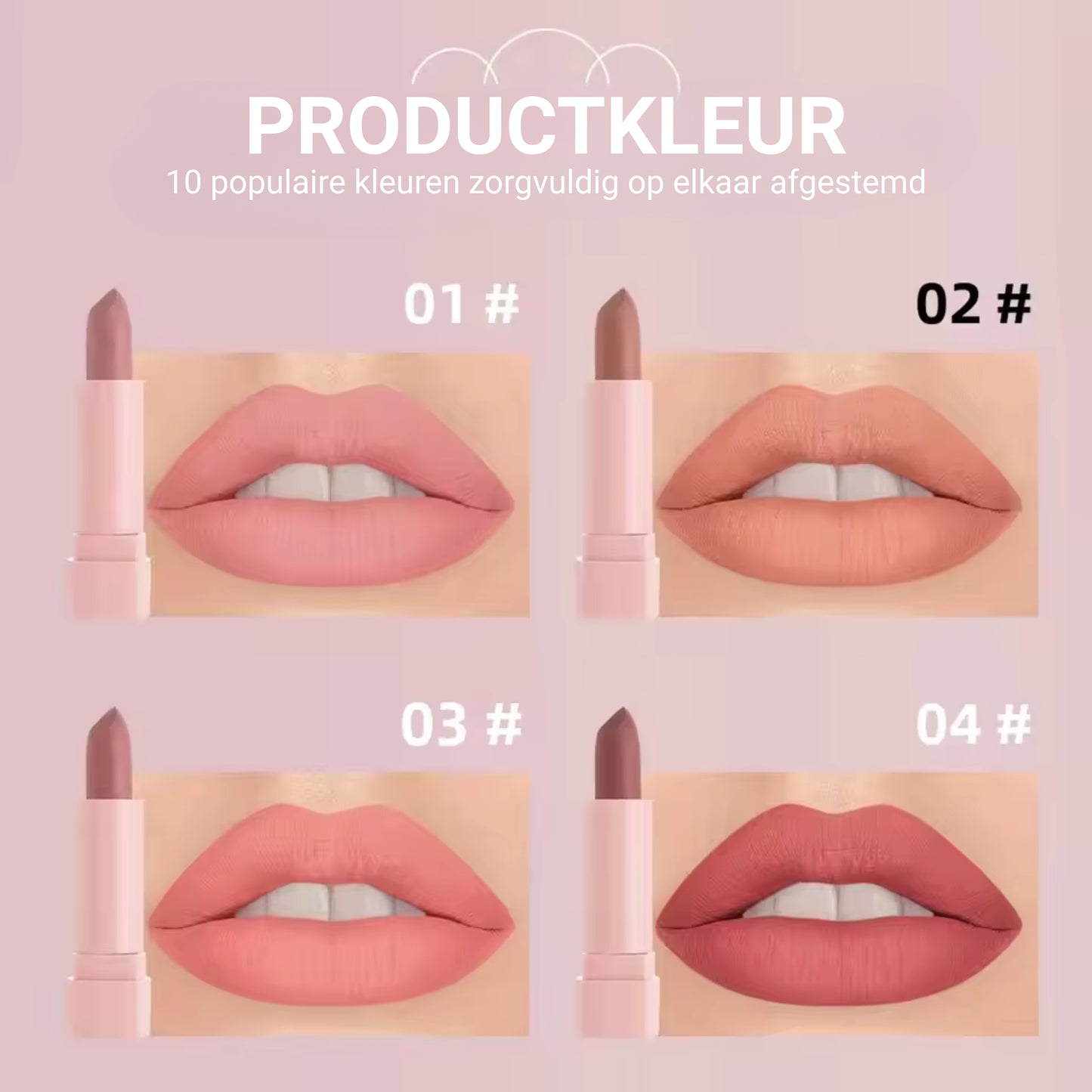 Zachte matte lippenstift set